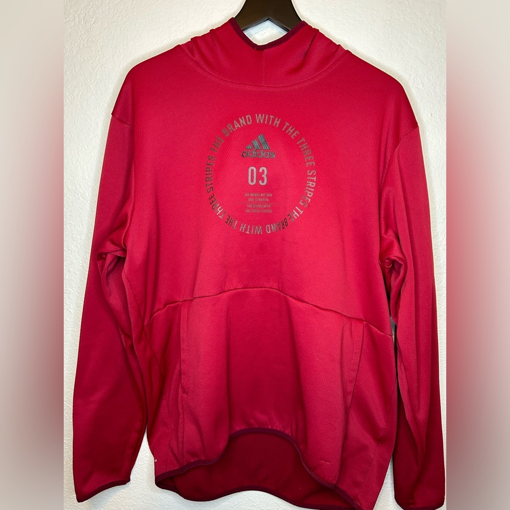 Adidas Hoodie Mens XL Red Long Sleeve Pullover 3
Stripe Brand Hooded Sweatshirt